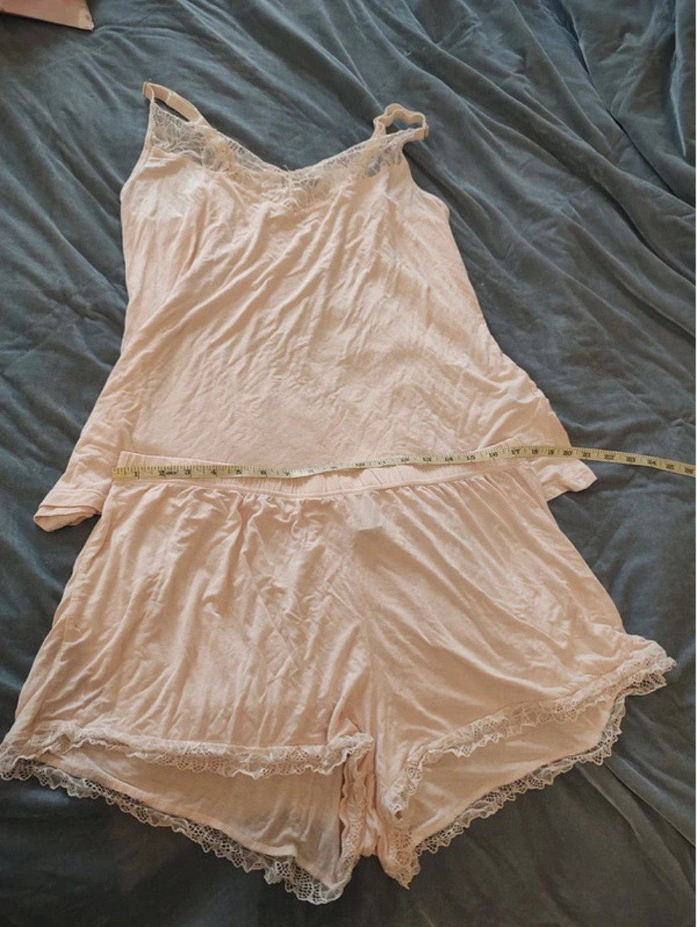 Daisy Fuentes Soft Pink Lace Trim Cami & Shorts Pajama Set Plus Size 2X